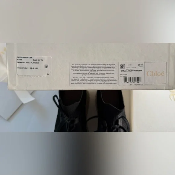 NWT CHLOE BLACK SNEAKERS - Picture 11 of 11